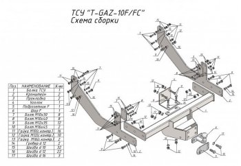 11 799 р. Фаркоп Лидер Плюс (съемный шаром, удлиненная база)  ГАЗ ГАЗель Next  A21,A22, С41, С42 (2013-2025)  шасси (Шар тип FC)  с доставкой в г. Пермь. Увеличить фотографию 2