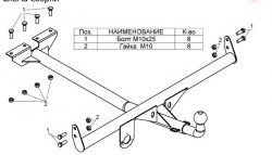 3 699 р. Фаркоп Лидер Плюс ГАЗ ГАЗель 3302 дорестайлинг шасси (1994-2002) (Без электропакета)  с доставкой в г. Пермь. Увеличить фотографию 2