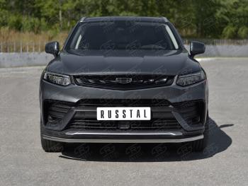 12 849 р. Защита переднего бампера (Ø42 мм, нержавейка) SLITKOFF Geely Tugella FY11,HPBA4 дорестайлинг (2019-2023)  с доставкой в г. Пермь. Увеличить фотографию 4