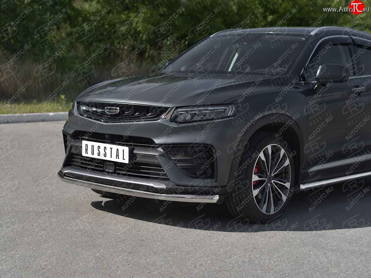 13 999 р. Защита переднего бампера (Ø63 мм, нержавейка) SLITKOFF  Geely Tugella  FY11,HPBA4 (2019-2025) дорестайлинг, рестайлинг  с доставкой в г. Пермь