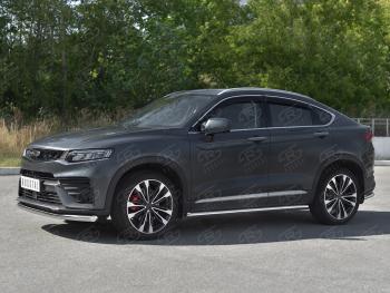 13 999 р. Защита переднего бампера (Ø63 мм, нержавейка) SLITKOFF  Geely Tugella  FY11,HPBA4 (2019-2025) дорестайлинг, рестайлинг  с доставкой в г. Пермь. Увеличить фотографию 4