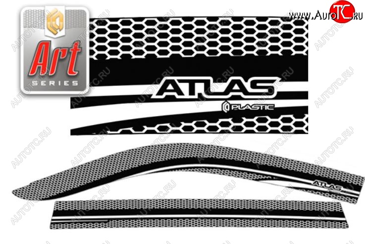 2 199 р. Дефлектора окон CA-Plastic  Geely Atlas  NL3 (2016-2022) (Серия Art графит, без хром. молдинга)  с доставкой в г. Пермь