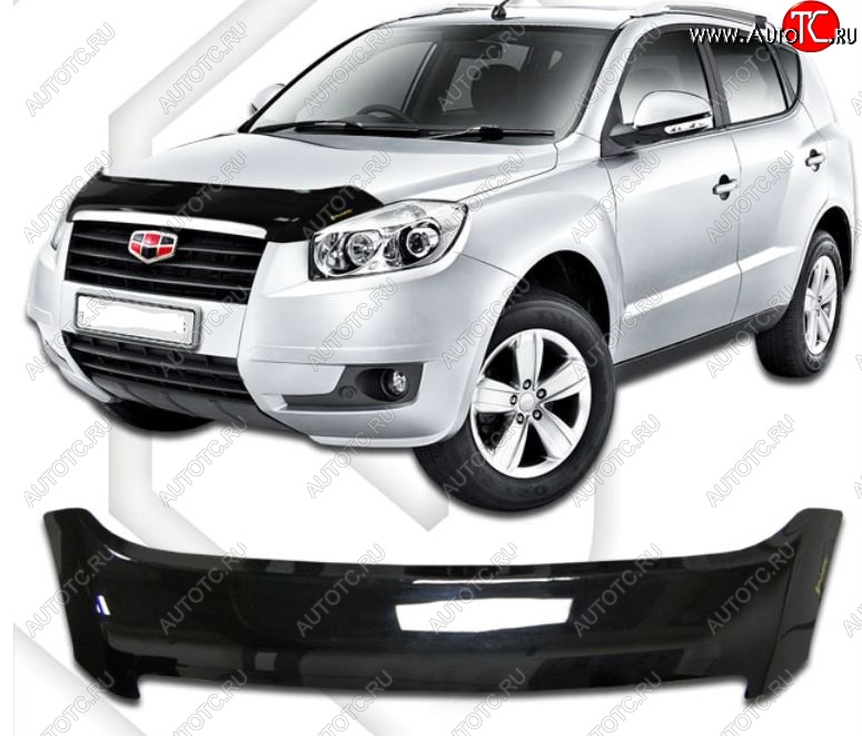 2 079 р. Дефлектор капота CA-Plastic  Geely Emgrand X7 (2011-2015) дорестайлинг (Classic черный, Без надписи)  с доставкой в г. Пермь