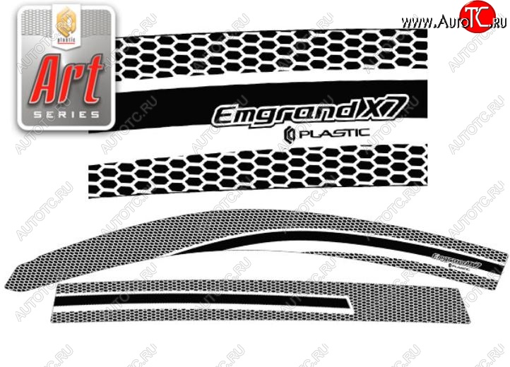 2 199 р. Дефлектора окон CA-Plastiс  Geely Emgrand X7 (2011-2015) дорестайлинг (Серия Art графит, Без хром.молдинга)  с доставкой в г. Пермь
