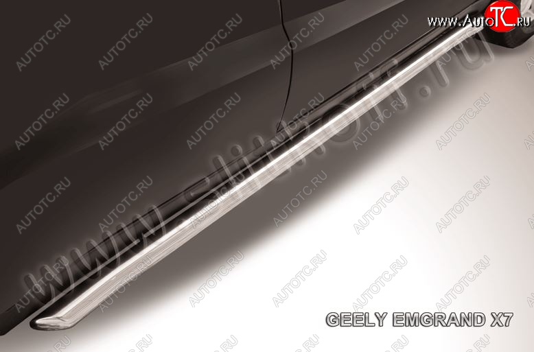 14 849 р. Защита порогов Slitkoff (с гибами, d57 мм)  Geely Emgrand X7 (2011-2015) дорестайлинг (Нержавейка, Полированная)  с доставкой в г. Пермь