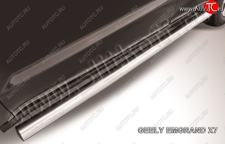 17 749 р. Защита порогов Slitkoff (d76 мм)  Geely Emgrand X7 (2011-2015) дорестайлинг (Нержавейка, Полированная)  с доставкой в г. Пермь