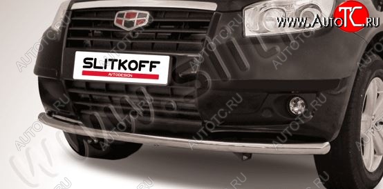14 799 р. Защита переднего бампера Slitkoff (радиусная, d57 мм)  Geely Emgrand X7 (2011-2015) дорестайлинг (Нержавейка, Полированная)  с доставкой в г. Пермь