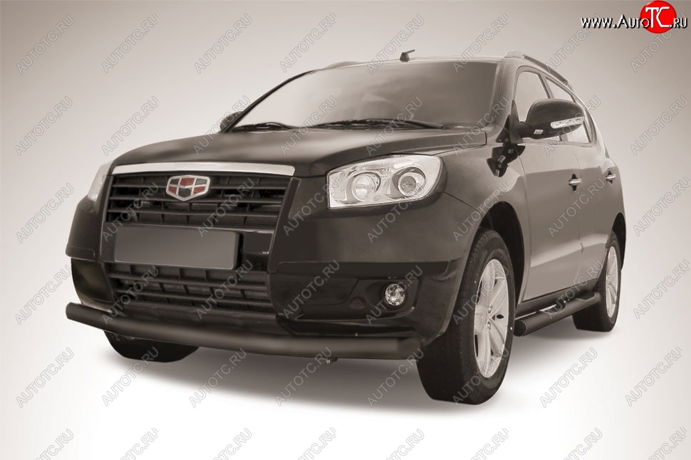 9 549 р. Защита переднего бампера Slitkoff (d76 мм) Geely Emgrand X7 дорестайлинг (2011-2015) (Сталь с полимерным покрытием. Цвет: чёрный)  с доставкой в г. Пермь