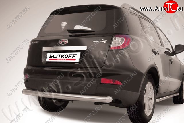 11 549 р. Защита заднего бампера Slitkoff (радиусная, d76 мм)  Geely Emgrand X7 (2011-2015) дорестайлинг (Нержавейка, Полированная)  с доставкой в г. Пермь