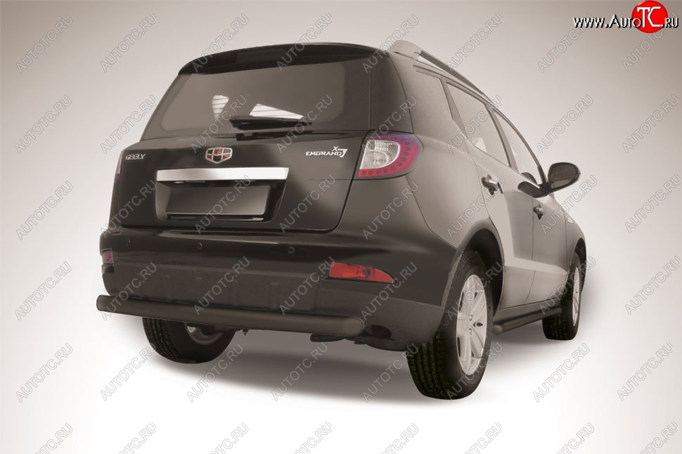 7 999 р. Защита заднего бампера Slitkoff (радиусная, d76 мм)  Geely Emgrand X7 (2011-2015) дорестайлинг (Сталь с полимерным покрытием. Цвет: чёрный)  с доставкой в г. Пермь