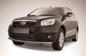 Защита переднего бампера Slitkoff (Ø 57 мм) Geely Emgrand X7 (2011-2015) дорестайлинг (Цвет: серебристый)