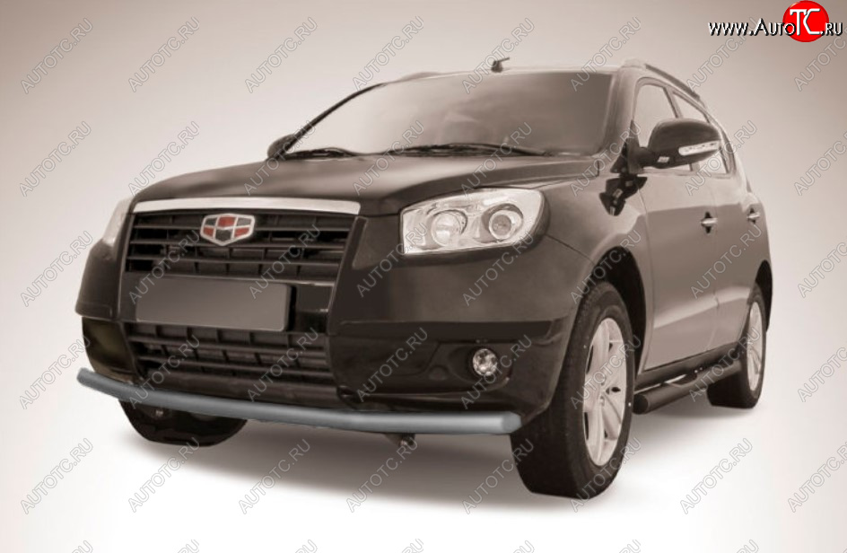 9 199 р. Защита переднего бампера Slitkoff (Ø 57 мм)  Geely Emgrand X7 (2011-2015) дорестайлинг (Цвет: серебристый)  с доставкой в г. Пермь