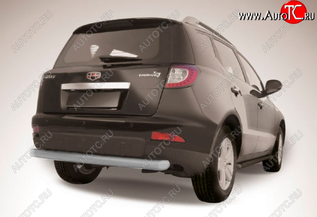 7 999 р. Защита заднего бампера Slitkoff (Ø 76 мм, радиусная)  Geely Emgrand X7 (2011-2015) дорестайлинг (Сталь с полимерным покрытием. Цвет: серебристый)  с доставкой в г. Пермь