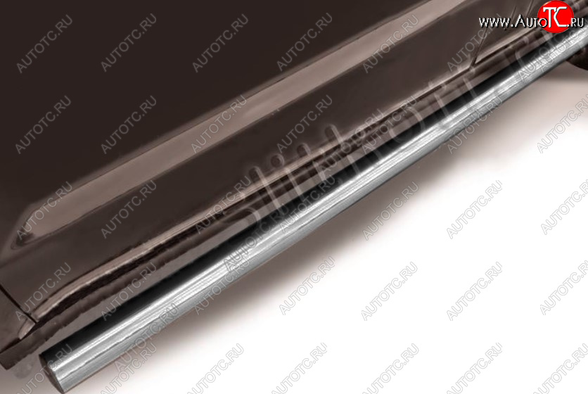 12 399 р. Защита порогов Slitkoff ((Ø 76 мм, труба)  Geely Emgrand X7 (2011-2015) дорестайлинг (Цвет: серебристый)  с доставкой в г. Пермь