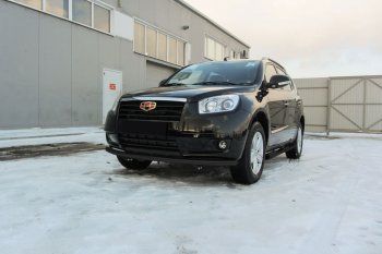 13 199 р. Защита переднего бампера Slitkoff (радиусная, d57 мм)  Geely Emgrand X7 (2015-2018) 1-ый рестайлинг (Нержавейка, Полированная)  с доставкой в г. Пермь. Увеличить фотографию 2