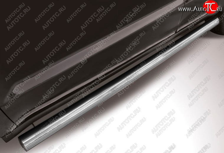 10 999 р. Защита порогов Slitkoff (Ø 76 мм, труба)  Geely Emgrand X7 (2015-2018) 1-ый рестайлинг (Цвет: серебристый)  с доставкой в г. Пермь