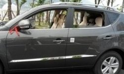 6 449 р. Молдинги CT Geely GX7 (2011-2015) (Неокрашенные)  с доставкой в г. Пермь. Увеличить фотографию 2