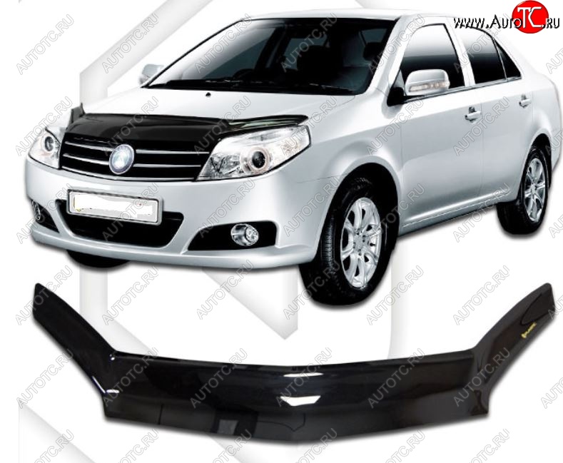 2 159 р. Дефлектор капота CA-Plastic  Geely MK (2006-2015) (Classic черный, Без надписи)  с доставкой в г. Пермь