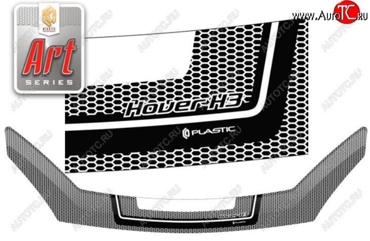 2 399 р. Дефлектор капота CA-Plastiс  Great Wall Hover H3 (2014-2016)  рестайлинг (Серия Art графит)  с доставкой в г. Пермь