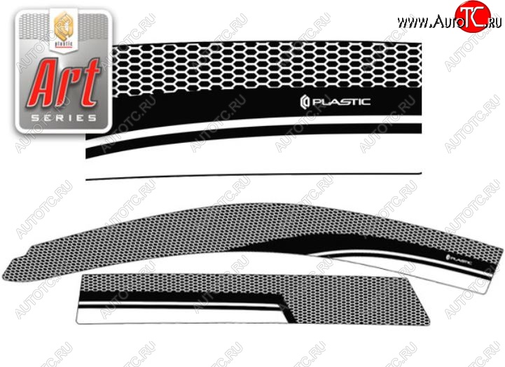 2 299 р. Дефлектора окон CA-Plastic  Great Wall Hover H3 (2014-2016)  рестайлинг (Серия Art белая, Без хром.молдинга, Крепление только на скотч)  с доставкой в г. Пермь