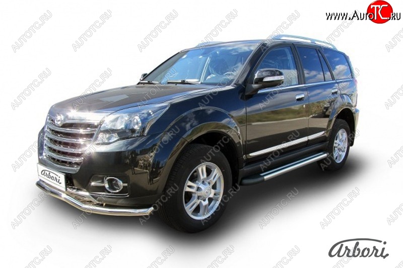 12 509 р. Порожки для ног Arbori Luxe Black Great Wall Hover H3  рестайлинг (2014-2016)  с доставкой в г. Пермь