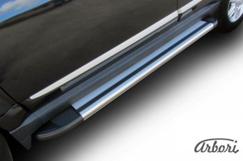 11 789 р. Порожки для ног Arbori Luxe Silver Great Wall Hover H3  рестайлинг (2014-2016)  с доставкой в г. Пермь. Увеличить фотографию 2