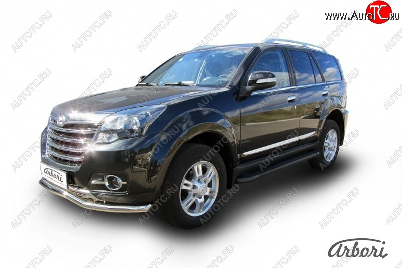 11 609 р. Порожки для ног Arbori Optima Black Great Wall Hover H3  рестайлинг (2014-2016)  с доставкой в г. Пермь