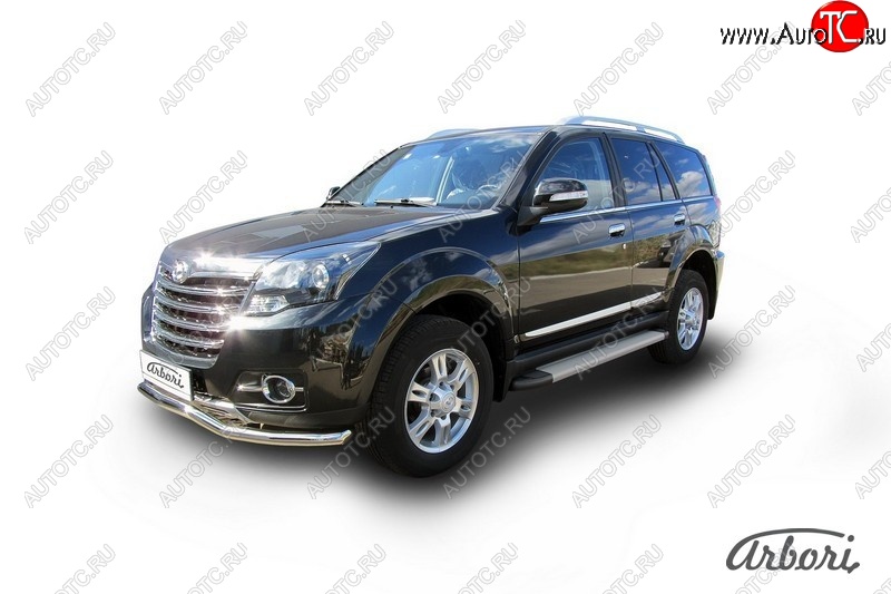 10 979 р. Порожки для ног Arbori Optima Silver  Great Wall Hover H3 (2014-2016)  рестайлинг  с доставкой в г. Пермь