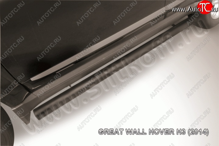 10 949 р. Защита порогов Slitkoff (труба d76)  Great Wall Hover H3 (2014-2016)  рестайлинг (Цвет: серебристый)  с доставкой в г. Пермь