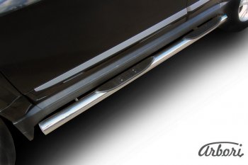 14 579 р. Защита заднего бампера Arbori (с проступью, нержавейка, 1 труба d76 mm).  Great Wall Hover H3 (2014-2016)  рестайлинг  с доставкой в г. Пермь. Увеличить фотографию 2