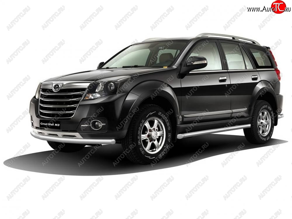 20 699 р. Защита порогов вогнутая из трубы Ø63 Petroil Tuning  Great Wall Hover H3 (2014-2016)  рестайлинг (Нержавейка)  с доставкой в г. Пермь