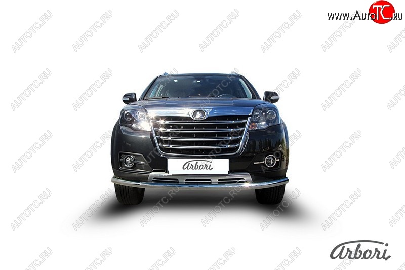 15 299 р. Защита переднего бампера Arbori (нержавейка, 1 труба d57 mm). Great Wall Hover H3  рестайлинг (2014-2016)  с доставкой в г. Пермь