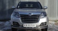 11 599 р. Защита переднего бампера (Ø75х42 мм, нержавейка) Russtal Great Wall Hover H3  рестайлинг (2014-2016)  с доставкой в г. Пермь. Увеличить фотографию 3