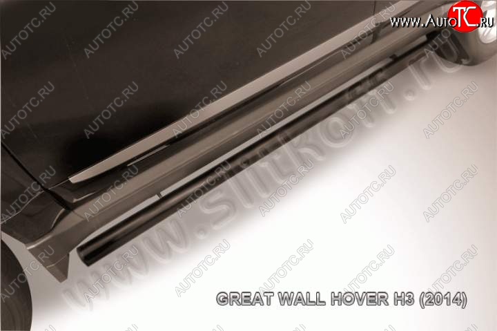 9 999 р. Защита порогов Slitkoff (труба d57)  Great Wall Hover H3 (2014-2016)  рестайлинг (Цвет: серебристый)  с доставкой в г. Пермь