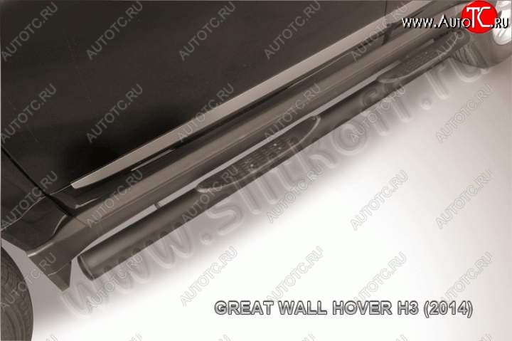 12 399 р. Защита порогов Slitkoff (труба d76, с проступью)  Great Wall Hover H3 (2014-2016)  рестайлинг (Цвет: серебристый)  с доставкой в г. Пермь