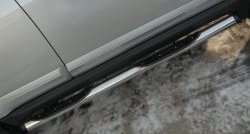 14 449 р. Защита порогов с пластиковыми вставками для ног из круглой трубы диаметром 76 мм Russtal Great Wall Hover H3  рестайлинг (2014-2016) (Защита порогов с со скосами на торцах (вариант 1))  с доставкой в г. Пермь. Увеличить фотографию 5