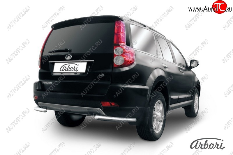 13 799 р. Защита заднего бампера Arbori (уголки, нержавейка, 1 труба d57 mm).  Great Wall Hover H3 (2014-2016)  рестайлинг  с доставкой в г. Пермь