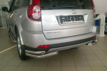 12 299 р. Защита заднего бампера Petroil Tuning (уголки двойные, d63/51)  Great Wall Hover H3 (2014-2016)  рестайлинг (Нержавейка)  с доставкой в г. Пермь. Увеличить фотографию 2