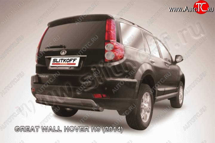 7 599 р. Защита заднего бампера Slitkoff (труба d57, радиусная)  Great Wall Hover H3 (2014-2016)  рестайлинг (Цвет: серебристый)  с доставкой в г. Пермь