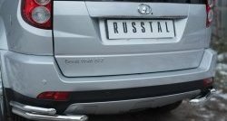 17 299 р. Защита заднего бампера (2 трубы Ø63 и 42 мм уголки, нержавейка) SLITKOFF  Great Wall Hover H3 (2014-2016)  рестайлинг  с доставкой в г. Пермь. Увеличить фотографию 3