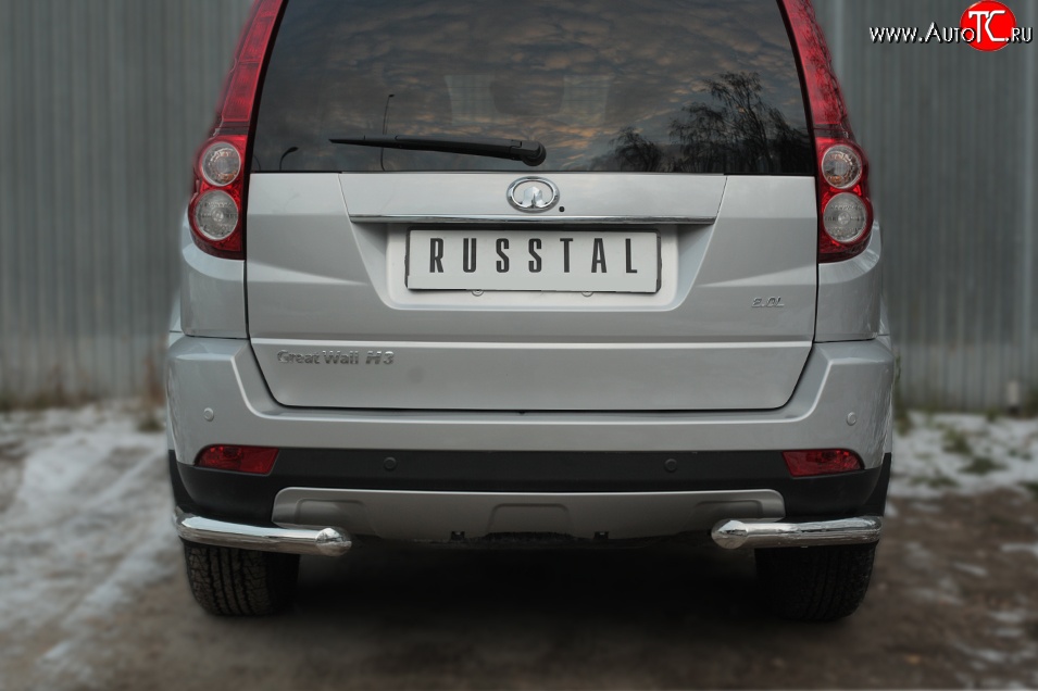 15 849 р. Защита заднего бампера (Ø63 мм уголки, нержавейка) SLITKOFF  Great Wall Hover H3 (2014-2016)  рестайлинг  с доставкой в г. Пермь