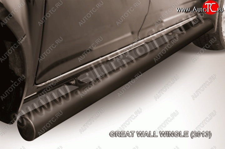 11 999 р. Защита порогов из трубы d76 Slitkoff Great Wall Wingle 5 (2011-2017) (Цвет: серебристый)  с доставкой в г. Пермь