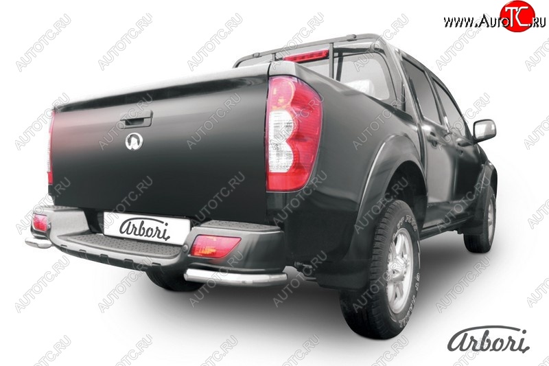 5 129 р. Защита заднего бампера Arbori (уголки, нержавейка, 1 труба d42 mm). Great Wall Wingle 5 (2011-2017)  с доставкой в г. Пермь