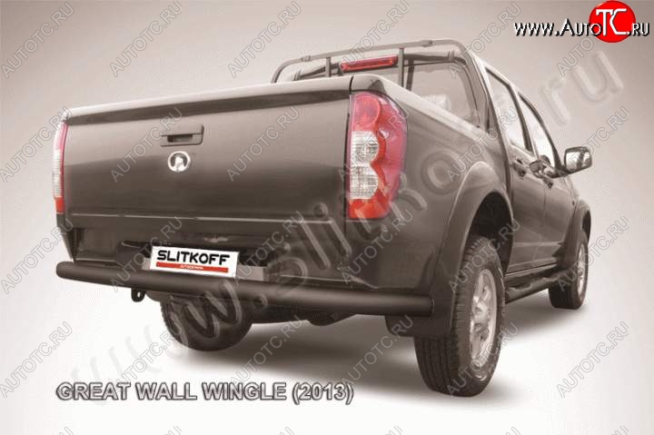 9 599 р. Защита заднего бампера из трубы d76 Slitkoff Great Wall Wingle 5 (2011-2017) (Цвет: серебристый)  с доставкой в г. Пермь