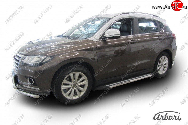 12 509 р. Порожки для ног Arbori Luxe Black Haval H2 (2014-2021)  с доставкой в г. Пермь