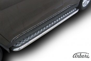 25 999 р. Защита штатных порогов с листом Arbori (нержавейка, алюминий, d57) Haval H2 (2014-2021)  с доставкой в г. Пермь. Увеличить фотографию 2