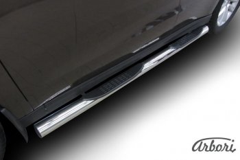 7 703 р. Защита штатных порогов Arbori (с проступью, черная, d76 mm). Haval H2 (2014-2021)  с доставкой в г. Пермь. Увеличить фотографию 2