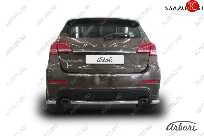 15 449 р. Защита заднего бампера Arbori (короткая, нержавейка, 1 труба d57 mm). Haval H2 (2014-2021)  с доставкой в г. Пермь