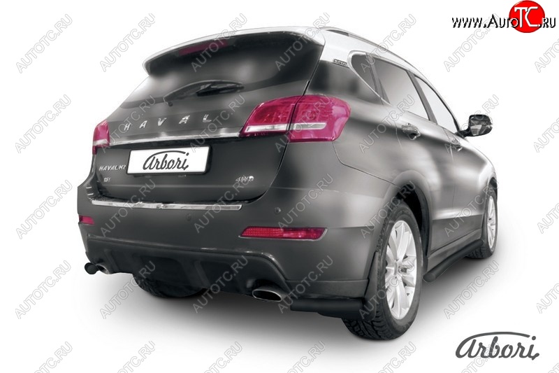 5 399 р. Защита заднего бампера Arbori (уголки, черная, 1 труба d57 mm). Haval H2 (2014-2021)  с доставкой в г. Пермь