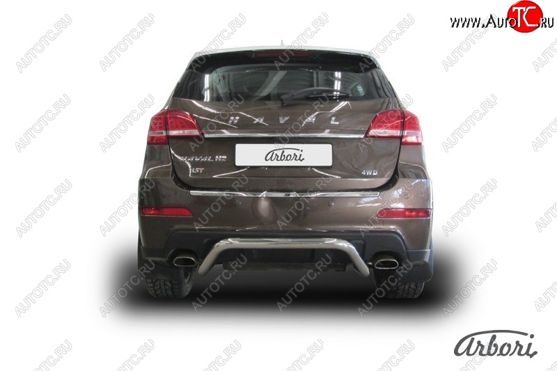 10 772 р. Защита заднего бампера Arbori (скоба, нержавейка, 1 труба d57 mm). Haval H2 (2014-2021)  с доставкой в г. Пермь